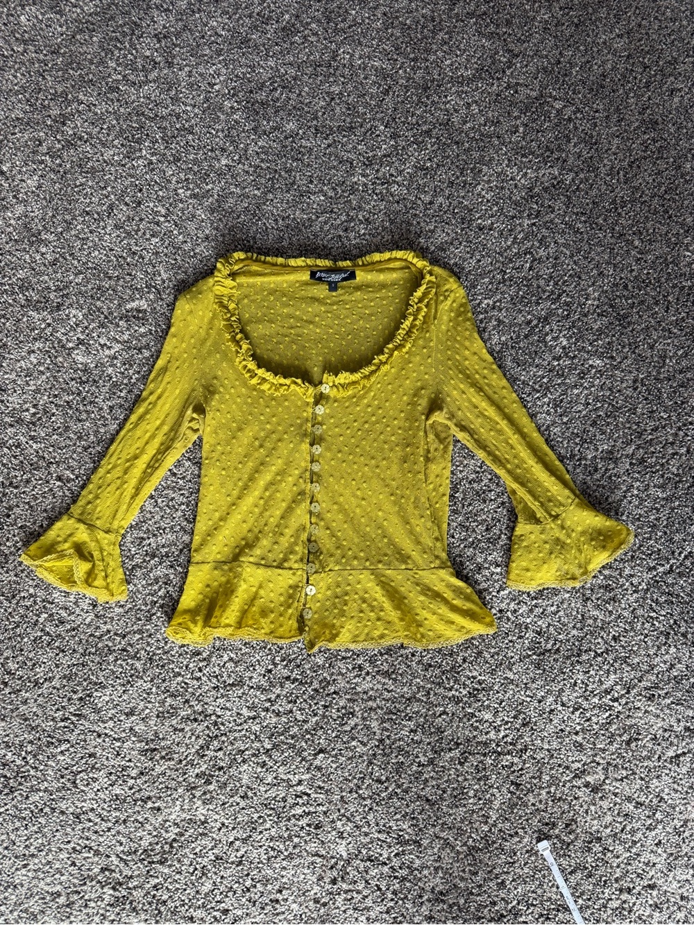 Vintage Betsey Johnson New York Polka Dot Skirt & Chartreuse Top Set SM/4 - Picture 8 of 10
